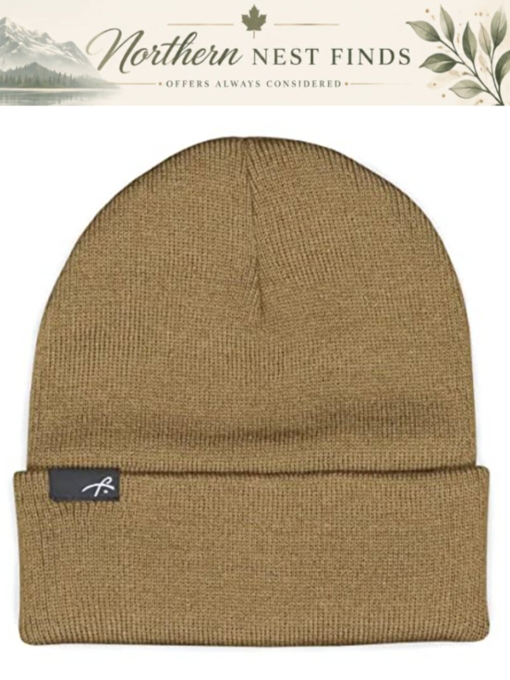 Slouchy Cuffed Acrylic Knit Beanie Winter Hat